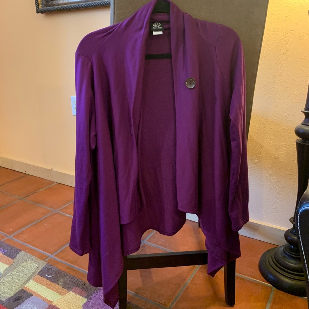 Bobeau purple cardigan